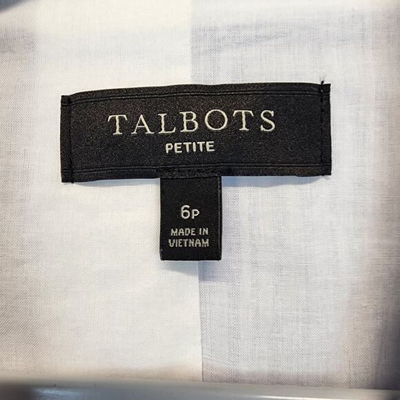 Talbots Seersucker Blazer Lady Jacket Size 6P Blue White 2 Button Coastal Preppy - Picture 10 of 11